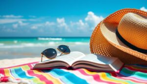 Libros perfectos para leer en verano junto a accesorios de playa